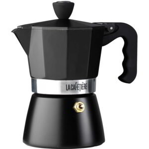 La Cafetière Aluminium Classic Espresso Maker Black Three Cup 200ml