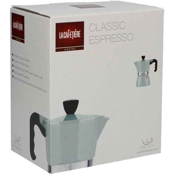 La Cafetiere Aluminium Classic Espresso Maker Pistachio Three Cup 200ml