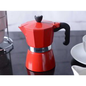 La Cafetiere Aluminium Classic Espresso Maker Red Three Cup 200ml