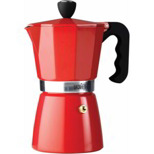 La Cafetière Aluminium Classic Espresso Maker Red Six Cup 300ml