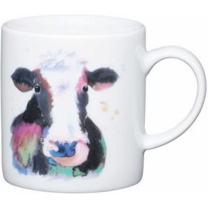 KitchenCraft Porcelain Espresso Cup Watercolour Cow 80ml