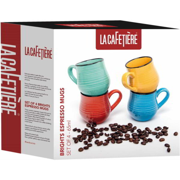 La Cafetiere Core Brights 150ml Espresso Mugs Set of Four