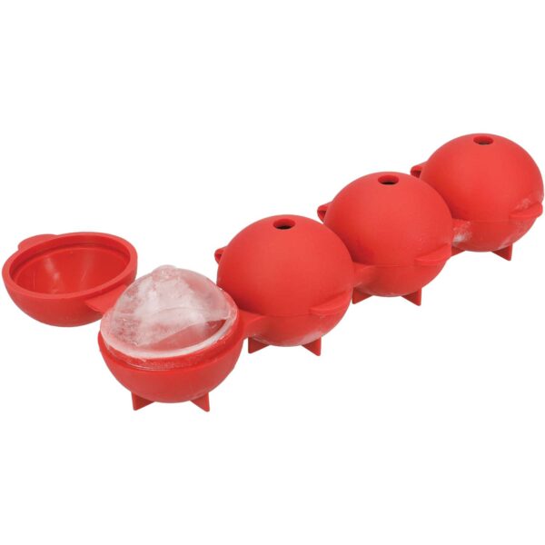 Colourworks Brights Silicone Easy Pop Spherical Ice Mould Red