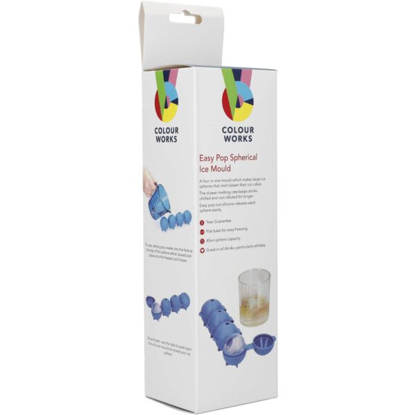 Colourworks Brights Silicone Easy Pop Spherical Ice Mould Blue