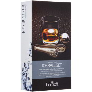 BarCraft Stainless Steel Large Spherical Ice Ball Set