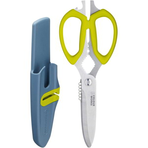 Colourworks Brights 23cm Ten-In-One Multi-Function Edgekeeper Kitchen Scissors Apple