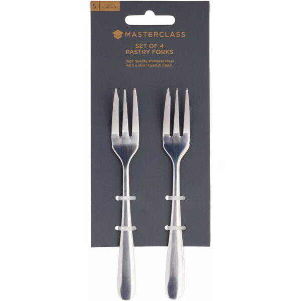 MasterClass Stainless Steel Pastry Forks Set of Four