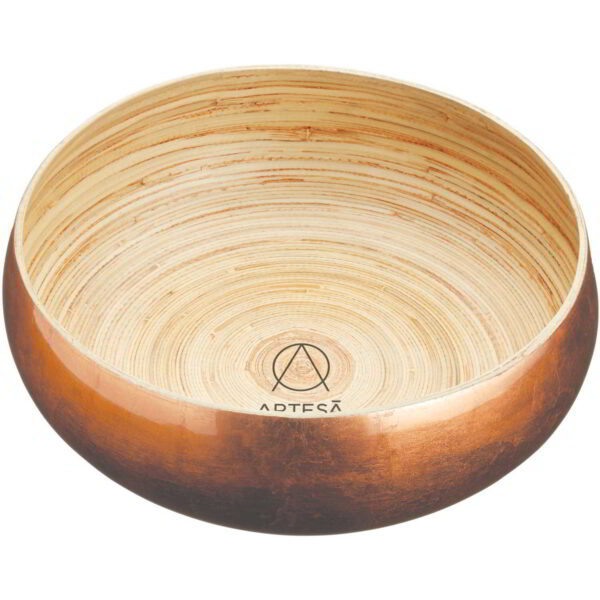 Artesà Copper Finish Bamboo Serving Bowl 26cm