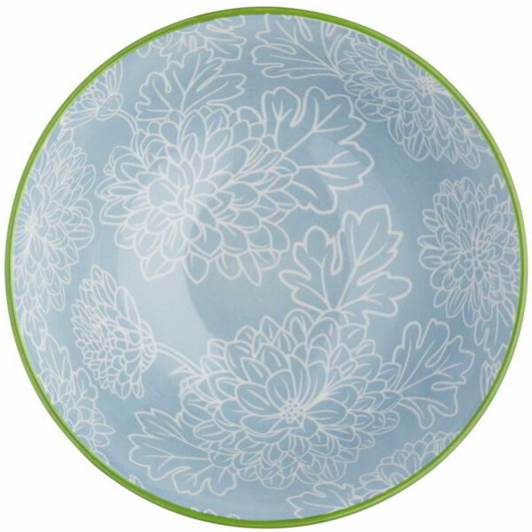 KitchenCraft Glazed Stoneware Bowl Grey Floral 15.5x7.5cm
