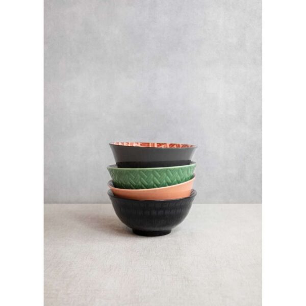 KitchenCraft Glazed Stoneware Bowl Set Set of 4 15.5x7.5cm Designed for Life