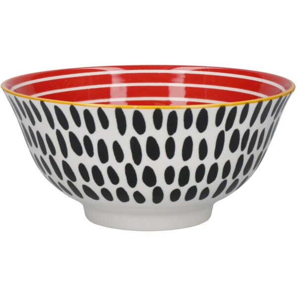 KitchenCraft Glazed Stoneware Bowl Set Set of 4 15.5x7.5cm Monochrome
