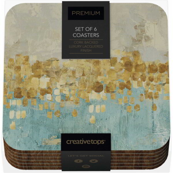 Creative Tops Golden Reflections Pack Of 6 Premium Coasters 10.5cm