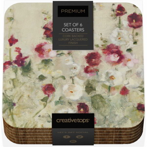 Creative Tops Wild Field Poppies Pack Of 6 Premium Coasters 10.5cm