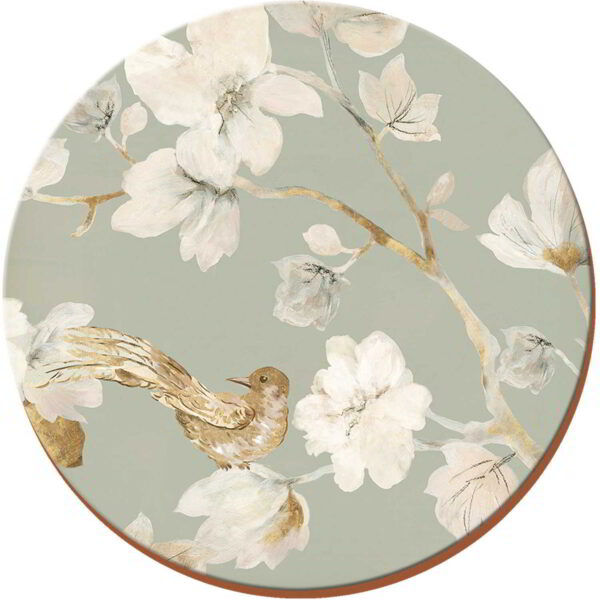 Creative Tops Duck Egg Floral Pack Of 4 Round Premium Coasters 12cm