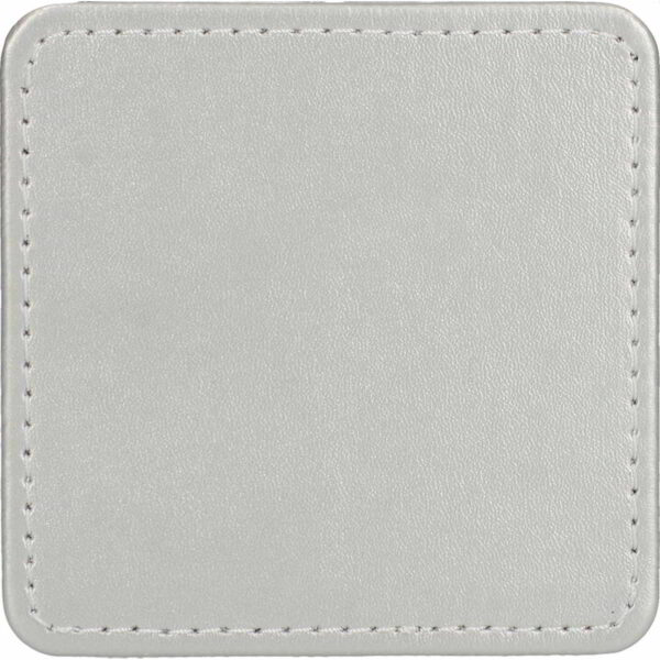 Creative Tops Premium Faux Leather Coasters Pack of 4 Silver 10cm