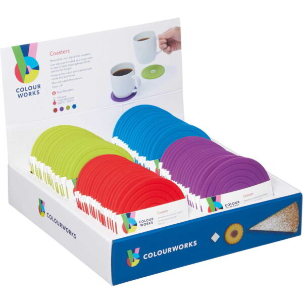 Colourworks Brights Silicone 10cm Round Coasters