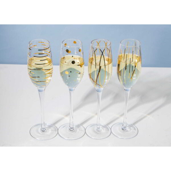 Mikasa Cheers Set of Four Champagne Flutes Metallic Gold 210ml