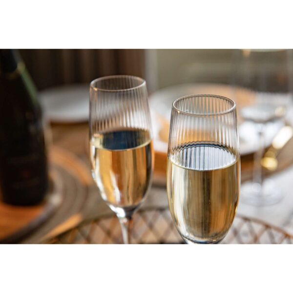 Klaasid 220ml 2tk 'ridged champagne flutes' BarCraft