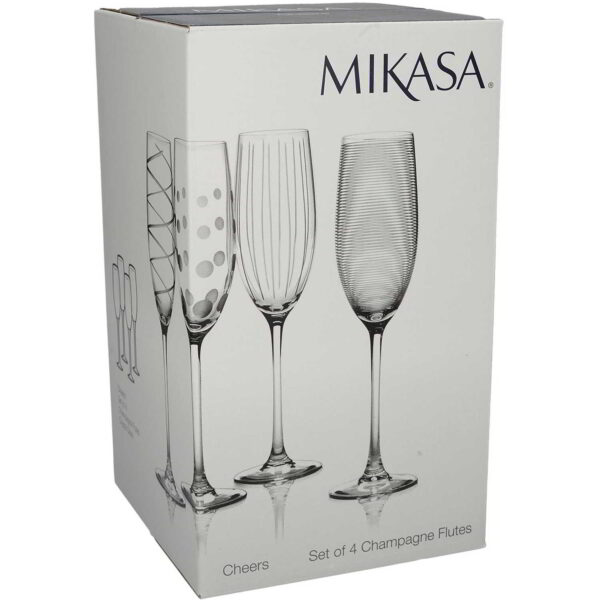 Mikasa Cheers Set of Four Flute Glasses 250ml