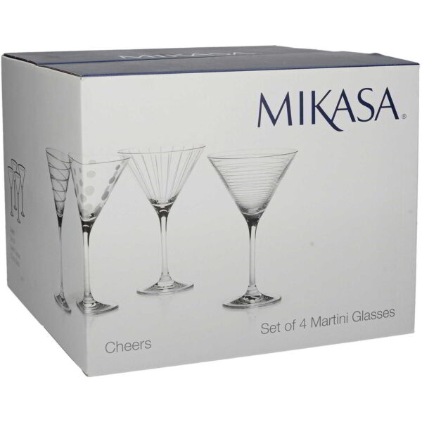 Mikasa Cheers Set of Four Martini Glasses 290ml