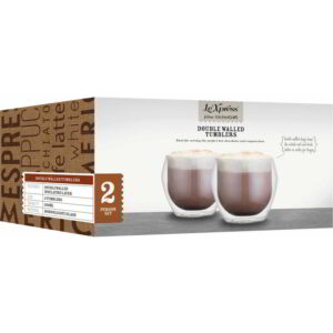 KitchenCraft Le'Xpress Double Walled Glass Tumblers Set of Two 250ml