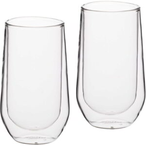 KitchenCraft Le'Xpress Double Walled Glass Highball Glasses Set of Two 380ml