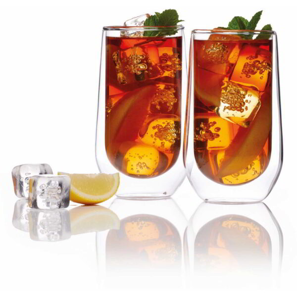 KitchenCraft Le'Xpress Double Walled Glass Highball Glasses Set of Two 380ml