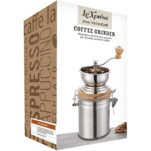 KitchenCraft Le'Xpress Stainless Steel Traditional Coffee Grinder and Storer