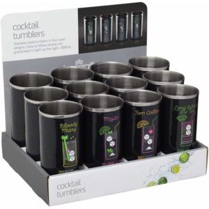 BarCraft Stainless Steel Tumblers Neon 480ml