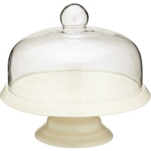 KitchenCraft Classic Collection Ceramic 29cm Cake Stand with Domed Glass Lid