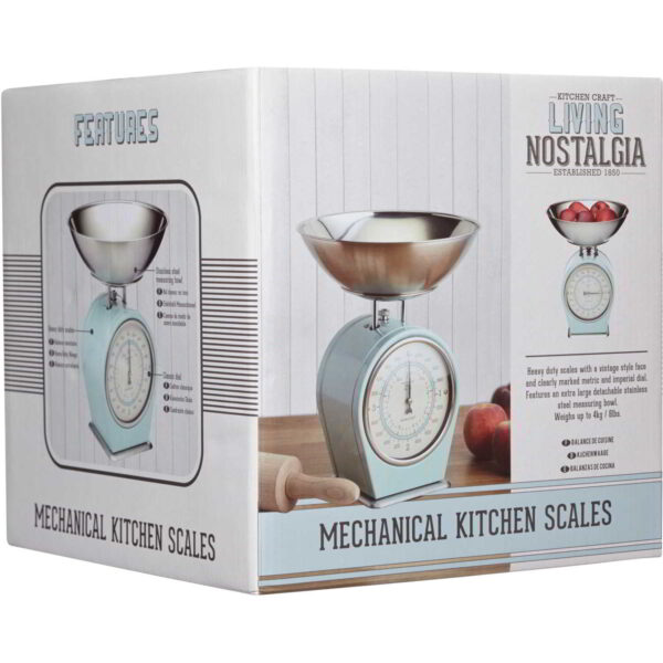 KitchenCraft Living Nostalgia 4Kg Mechanical Scales Blue