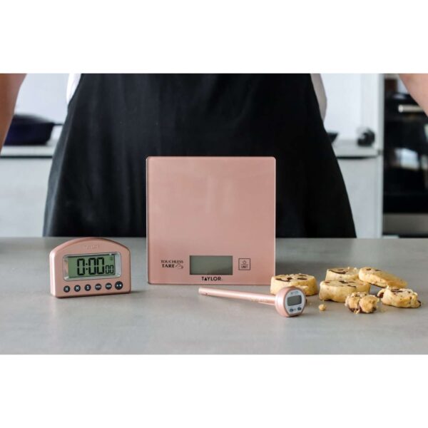 Köögikaal kuni 5kg puutevaba nullimine. taimer ja termomeeter digitaalsed 'rose gold pro' Taylor