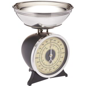 KitchenCraft Classic Collection 2kg Mechanical Kitchen Scale Black Enamelled