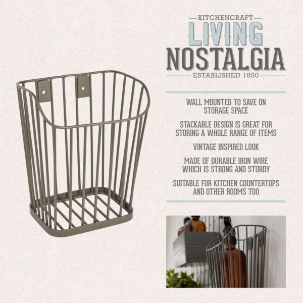 KitchenCraft Living Nostalgia Small Wire Storage Basket. 12cm x 15.5cm x 19cm