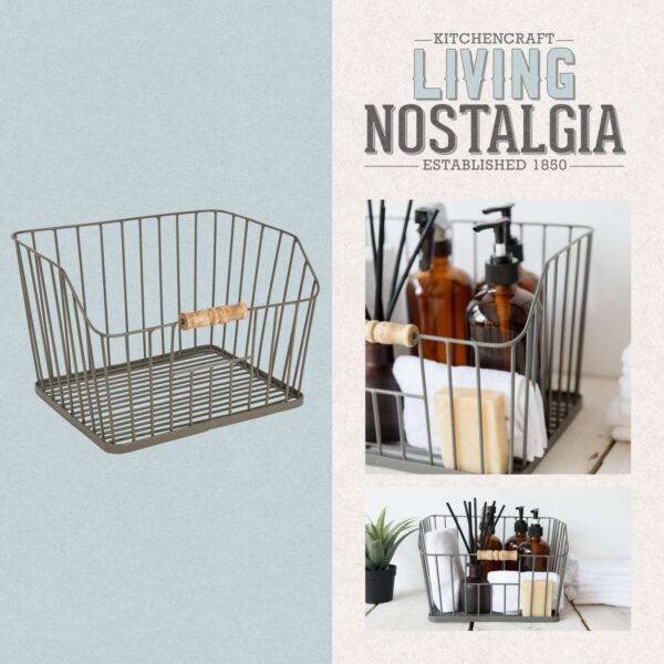 KitchenCraft Living Nostalgia Large Wire Storage Basket. 23.5cm x 28.5cm x 19cm