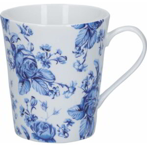 Mikasa Hampton Porcelain Conical Mug White with Blue Flower 330ml