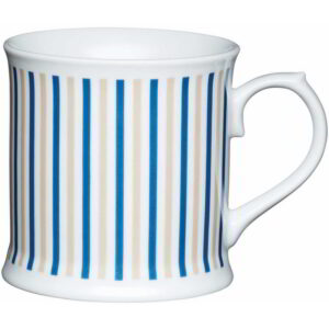 Kitchen Craft Porcelain 400ml Tankard Shaped Mug Vertical Stripe