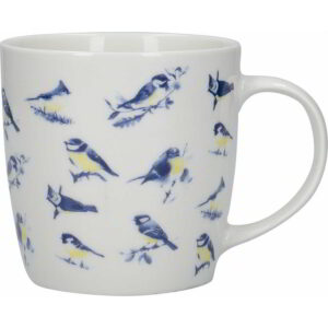 KitchenCraft Fine Bone China 425ml Barrel Shaped Mug British Birds