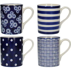 London Pottery Blue Set of Four Straight Mugs