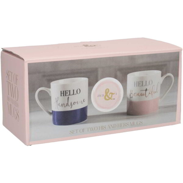 Ava & I Set of 2 Can Mugs His and Hers 295ml