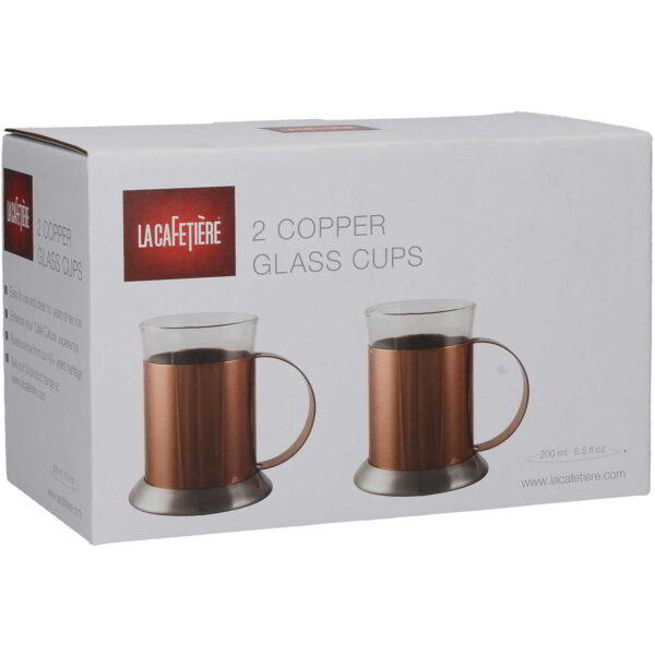 La Cafetiere Edited Set of 2 Copper Glass Cups