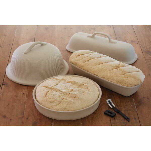 Home Made Stoneware Bread Baking Cloche Round 30x19cm