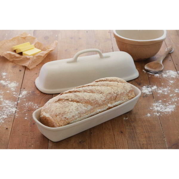 Home Made Stoneware Bread Baking Cloche Rectangular 39x14.5x17cm