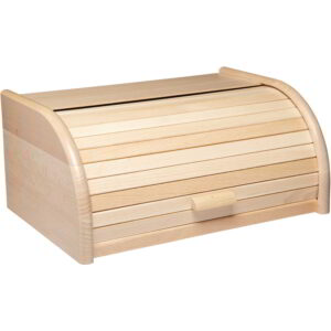 KitchenCraft Beech Wood Roll Top Bread Bin 40x28x18cm