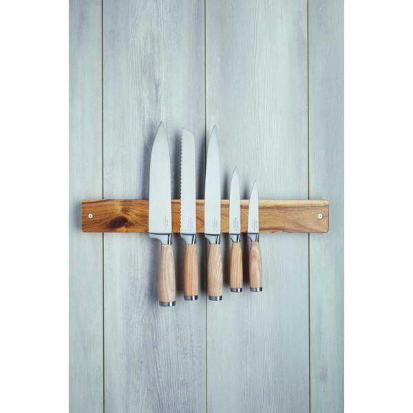 KitchenCraft Natural Elements Go-Friendly Acacia Wood Magnetic Knife Rack