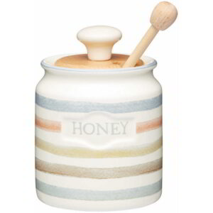 KitchenCraft Classic Collection Ceramic Honey Pot with Wooden Dipper