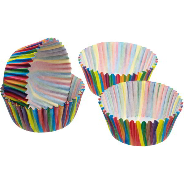 KitchenCraft Sweetly Does It Paper Cake Cases - Stripe 7cm Pack of Sixty