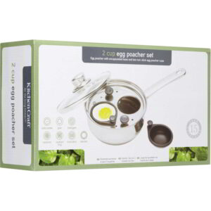 KitchenCraft Stainless Steel Two Hole Egg Poacher 16cm (6")