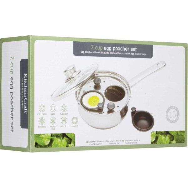 KitchenCraft Stainless Steel Two Hole Egg Poacher 16cm (6")
