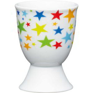 KitchenCraft Porcelain Egg Cup Bright Stars Design